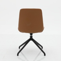 Chaise de bureau moderne sans accoudoirs avec siège pivotant en PU imperméable et structure en acier pour la maison, l'hôtel ou le bureau
