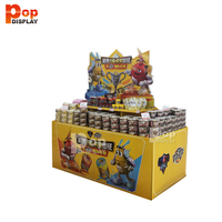 Présentoir de biscuits en carton quantité minimale de commande bas grande taille POS présentoir de palettes au détail super marché chocolat publicité présentoir au sol