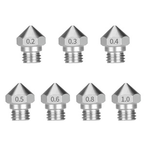 Boquilla para impresora 3D KINGROON, 0,2, 0,3, 0,4, 0,5, 0,6, 0,8, 1,0mm, latón MK10 para extrusora E3D - Product Image 1