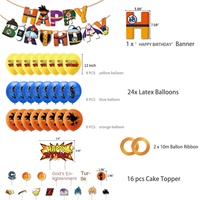 Ensemble de ballons pour fête à thème Dragon Ball Goku, drapeau en latex, carte à gâteau, 3 couleurs numériques, 6 ans et plus, vente à chaud transfrontalière