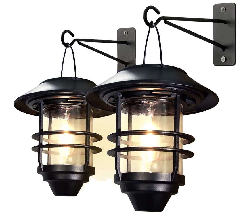 Настенный светильник на солнечной батарее, наружный стеклянный подвесной светильник, водонепроницаемое настенное бра на солнечной батарее, светильник с настенным креплением