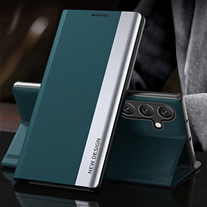 <span class=keywords><strong>Funda</strong></span> trasera de cuero para teléfono Samsung <span class=keywords><strong>S8</strong></span> S9 S20 S23 S24 S25 Edge a prueba de golpes con soporte para teléfono móvil - Product Image 2