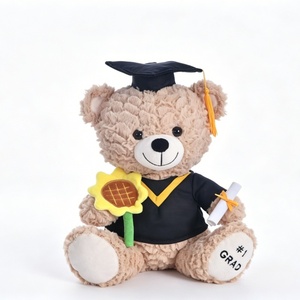 Oso de Peluche Personalizado con Birrete y Toga de Graduación, Relleno de Algodón PP, Unisex - Product Image 1