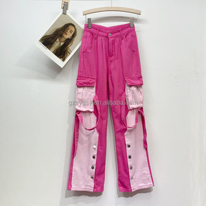 Pantaloni da <span class=keywords><strong>donna</strong></span> Mujer De Jean da <span class=keywords><strong>donna</strong></span> a gamba larga Jeans con elastico in vita ampio Denim largo carico da <span class=keywords><strong>donna</strong></span> - Product Image 2