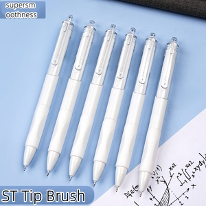 Commercio all'ingrosso piccolo pennello bianco domanda penna Gel Test per studenti con inchiostro nero firma ufficio 0.5mm di plastica larghezza di scrittura - Product Image 6