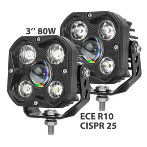 הטוב ביותר כיכר 3 Inch 40W Led עבודה אור 6000K טרקטורונים UTV 4X4 Offroad עבודה אור LED ערפל אור