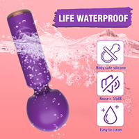 Starker Stoß-Vibrator mit Großem Kopf, Rotierender Vibrations-Masturbator für Frauen, Kleiner Massagestab mit 10 Vibrationsmodi, Handgehalten, USB