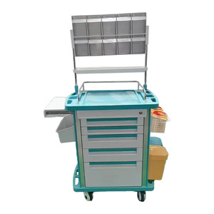 Hospital Trolley <b>5</b> <b>Drawer</b> Aluminum <b>Plastic</b> With Individual Lock For Medical Use XQ2014 E04 - Product Image 2