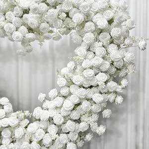 Arco de Flores Artificiales de Seda en Forma de Corazón de Rosa Blanca, Hecho a Mano, Romántico, para Ceremonia de Boda, Fondo para Fotos de Despedida de Soltera - Product Image 3