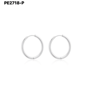 Pendientes de Aro Amy Amy de 2.5*10mm, Plateados en Plata, Acero Inoxidable, Joyería Clásica para Mujer, Regalo - Product Image 3