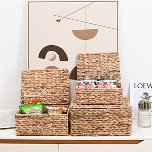 <span class=keywords><strong>Panier</strong></span> de <span class=keywords><strong>rangement</strong></span> en jacinthe d'eau Paniers en <span class=keywords><strong>osier</strong></span> pour l'organisation de cubes de <span class=keywords><strong>rangement</strong></span> pliants <span class=keywords><strong>Panier</strong></span> d'étagère en jonc de mer décoratif - Product Image 6