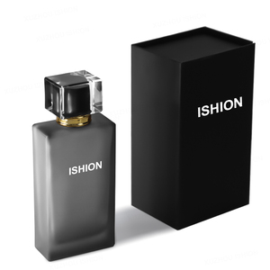 Flacon de parfum en verre carré de 30ml en stock OEM Flacon de parfum <span class=keywords><strong>noir</strong></span> de luxe rond en métal à bouchon magnétique 50ml 100ml avec boîte - Product Image 1