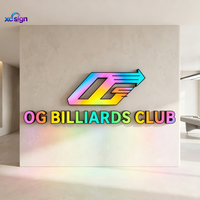 Enseigne 3D LED en acrylique personnalisée rétroéclairée, transformateur, canal en acier inoxydable, identification métallique pour bâtiments commerciaux et bureaux