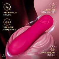 Vibromasseur en silicone rouge rose, 10 fréquences, rechargeable par USB, étanche IPX7, faible bruit, silencieux, masseur portatif, non lubrifié