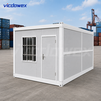 Maison conteneur modulaire pliable de type Z résistante aux tremblements de terre, toit en laine de roche, panneau sandwich en acier, entrepôt/bureau déplaçable