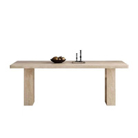 Table à manger beige Sen Pan personnalisée, de luxe, écologique, durable, en pierre naturelle, style Wabi-Sabi, moderne, assemblée, 8 places