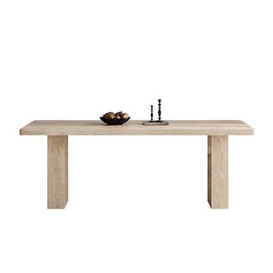 Mesa de Comedor Rectangular de Travertino Beige para 8 Personas, Estilo Wabi-Sabi Moderno, de Piedra Natural de Lujo, Personalizada por <span class=keywords><strong>Sen</strong></span> Pan - Product Image 5
