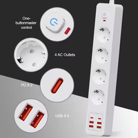 Prise professionnelle fabriquée en usine avec 2 types c et 4 protection contre les surcharges Usb Câble de 2m Bande d'alimentation Eu
