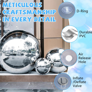 Boule disco géante gonflable imperméable et durable pour décoration extérieure de mariage et publicitaire Rouge/Bleu/Doré/<span class=keywords><strong>Vert</strong></span>/Noir - Product Image 2