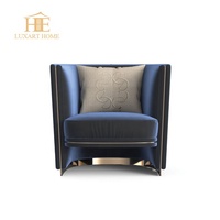 Italienischer Einzelsessel Luxuriöses Freizeitsofa-Design Einzelsofa-Stuhl Lässiger Luxus-Sessel mit Metallgestell