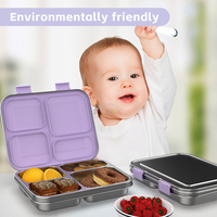 Boîte à lunch portable personnalisée AOHEA en acier inoxydable sans BPA, boîtes à lunch en acier inoxydable pour enfants