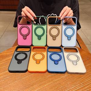 เคสโทรศัพท์แม่เหล็กแบบด้านสำหรับ iPhone 18 17 16 15 Pro Max พร้อมขาตั้งวงแหวน ป้องกันการกระแทก ฝาหลังแบบมีสไตล์ - Product Image 1