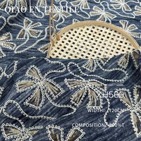 Tissu brodé perlé rétro en brocart tridimensionnel, nouveau style chinois, style national, non élastique, 100 % polyester pour femme