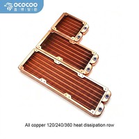 Radiateur tout cuivre T2 de 40 mm, 120/240/360 mm, refroidissement par eau pour PC, ailettes haute densité pour GPU, serveur IA, système de dissipation thermique liquide