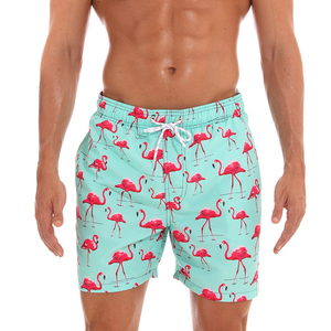 Design personalizzato fenicottero con stampa sublimazione uomo costume da bagno ragazzi pantaloni con fondo bordo costume da bagno pantaloncini da Surf uomo Bikini - Product Image 1