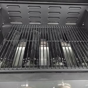 Pemanggang BBQ Gas Alam Komersial 5 Tungku Utama 80cm X 105cm Baja Tahan Karat Hitam Berlapis Bubuk Termasuk Penutup Panggangan - Product Image 4