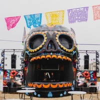 Modelo Inflable de Calavera Grande a Prueba de Agua con Ventilador Incorporado para Decoración de Cabina de DJ, Inflables Publicitarios Multicolores de Fantasía