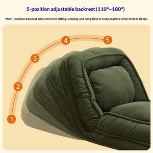 Canapé paresseux convertible en <span class=keywords><strong>lit</strong></span>, fauteuil inclinable Tatami simple, pliable, double usage, pour baie vitrée, avec cadre en acier inoxydable, pour chambre à coucher - Product Image 2