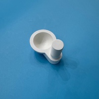 Crucible en céramique de nitrure de bore hexagonal en forme de L fileté, bateau de fusion hémisphérique en BN, support d'échantillon en céramique HBN