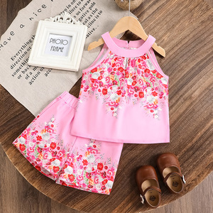 Robe florale pour filles HIPPO KIDS printemps-été, pour les petites sœurs et les grandes sœurs, robe élégante sans manches pour filles - Product Image 6