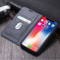 Casing Kulit Lipat Magnetik Mewah Pelindung Penuh dengan Dompet untuk iPhone 14 15 Pro Huawei Samsung Vivo