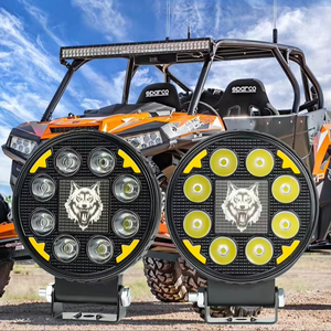 LiuHJG 12V 4 pouces Phare de travail tout-terrain 4x4 DRL Projecteur <span class=keywords><strong>LED</strong></span> blanc naturel + <span class=keywords><strong>jaune</strong></span> pour camion, voiture, moto en alliage d'aluminium - Product Image 1