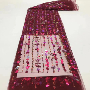 Nouvelles robes de mariée pour femmes africaines en dentelle brodée à sequins en tricot Dobby, imperméables - Product Image 5