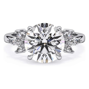 SGARIT Custom Women 14K White Gold Oval Cut 3ct LAB Diamond Luxury Engagement Ring Marquise Side Stones IGI Certified - Product Image 1