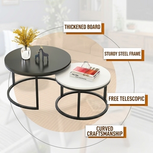 <span class=keywords><strong>Tavolino</strong></span> <span class=keywords><strong>da</strong></span> Caffè Moderno e Semplice per Appartamento, Camera <span class=keywords><strong>da</strong></span> Letto, Soggiorno, <span class=keywords><strong>Balcone</strong></span>, Tavolo Rotondo in Marmo per Casa - Product Image 2
