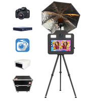 Étui de photomaton robuste avec support pour imprimante, écran tactile 21,5 pouces, coque métallique pour photomaton DSLR avec flight case