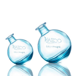 1L 34oz Bouteilles en verre de vodka biologique océanique peintes en bleu sur mesure de la plus haute qualité avec <span class=keywords><strong>bouchon</strong></span> en verre - Product Image 1