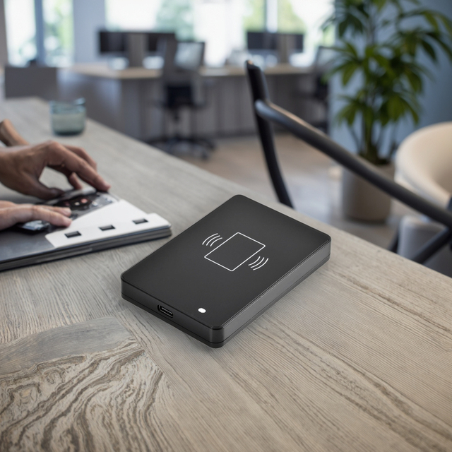 Factory Price ABS Material NFC RFID Reader & Writer USB Smart Card Reader for Access Control POS System