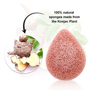 Gloway – éponge Konjac naturelle sans cruauté envers les animaux, rouge, Orange, vert, noir, végétalien, lavage du visage, goutte d'eau, 100% - Product Image 4