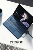 Adaptateur USB C vers USB 2-en-1 OTG PD 100W Charge rapide Transfert de données 10 Gbps Convertisseur Type-C pour ordinateur portable tablette téléphone