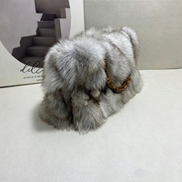 Tas Tangan Wanita Zeyu Retro Gagang Bambu Patchwork Bulu Tebal Hangat Lembut, Tas Jinjing Fashion Wanita, Tas Bulu Imitasi Ramah Lingkungan ODM / OEM