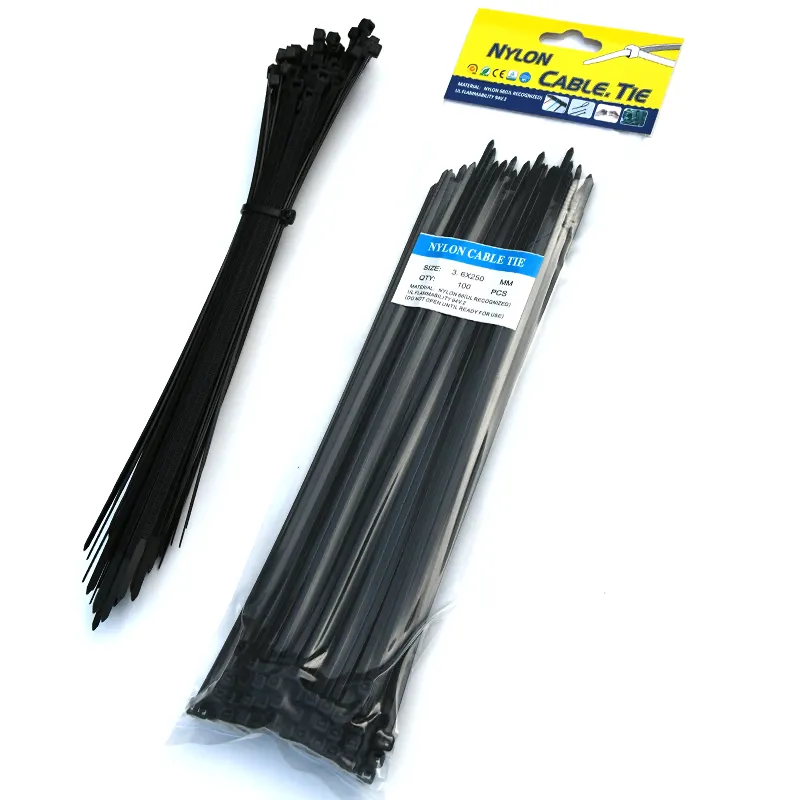 High Quality 100 pcs/bag Black/White Cable Ties 3.6*300 mm Nylon Self-locking Zip Ties with good price
