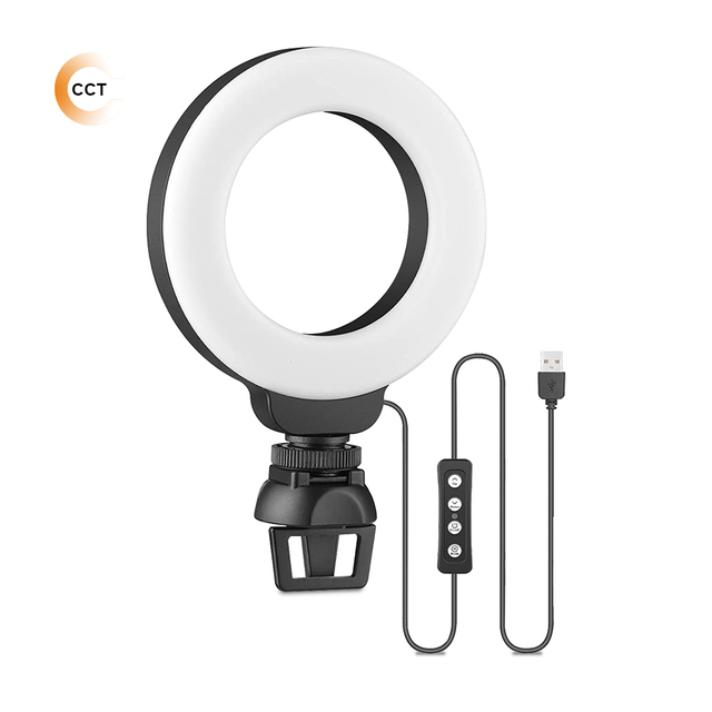 4inch Ring Lamp Video Conference Lighting Kit Selfie Ring Light With Tripod for Laptop Computer Desktop