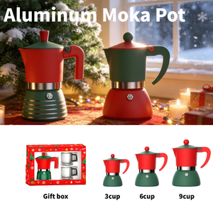 Juego de Cafetera <span class=keywords><strong>Moka</strong></span> de Aluminio con Taza de Vidrio de Borosilicato, Kit de Regalo de Café para el Hogar, Viajes, Campamento, Día de Halloween - Product Image 5