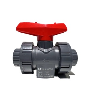 Valvola a sfera manuale in UPVC DIN Standard <span class=keywords><strong>SCH</strong></span> 80 da 1 pollice, nera/grigia, a doppio raccordo, per acqua DN25, con guarnizione EPDM, 100 psi, OEM - Product Image 3