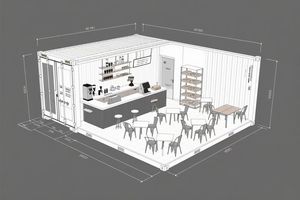 Contenedor de Doble Servicio para <span class=keywords><strong>Café</strong></span> y Pastelería, Estante de Exhibición para Cafetería, Construcción Contemporánea de Panel Sándwich de Acero para Supermercado - Product Image 3